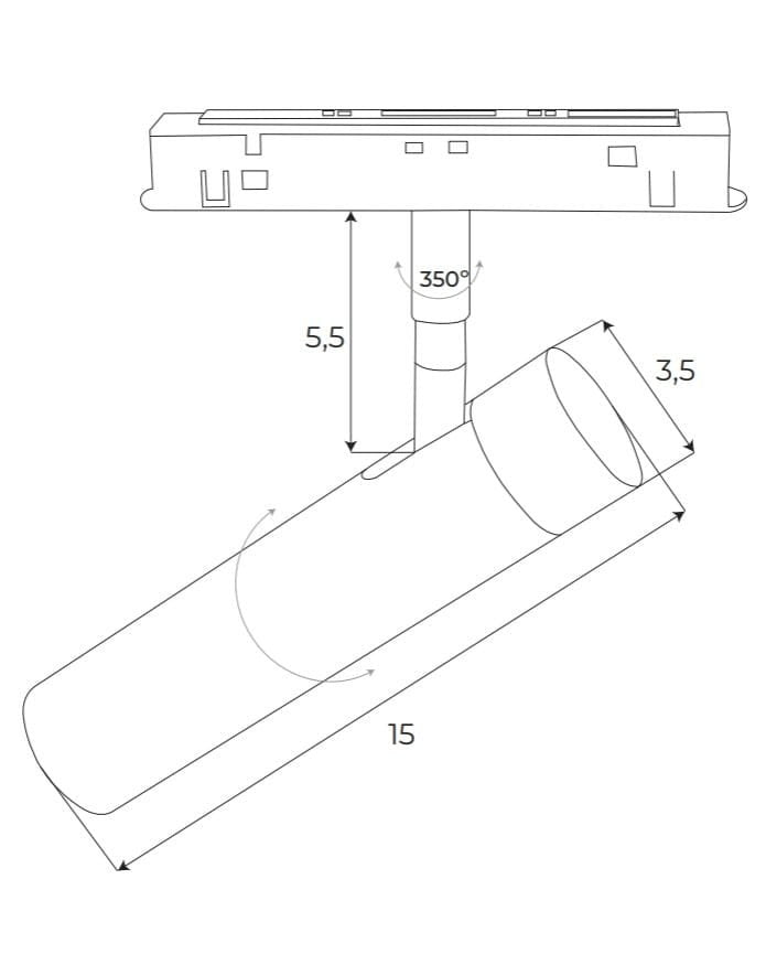 Spot magnetic 7.9W On/Off Maxlight M0011N