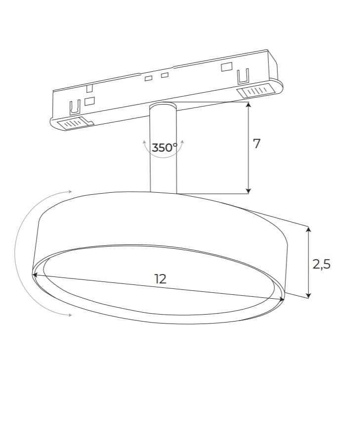 Spot led magnetic 12W Dali Maxlight M0014D