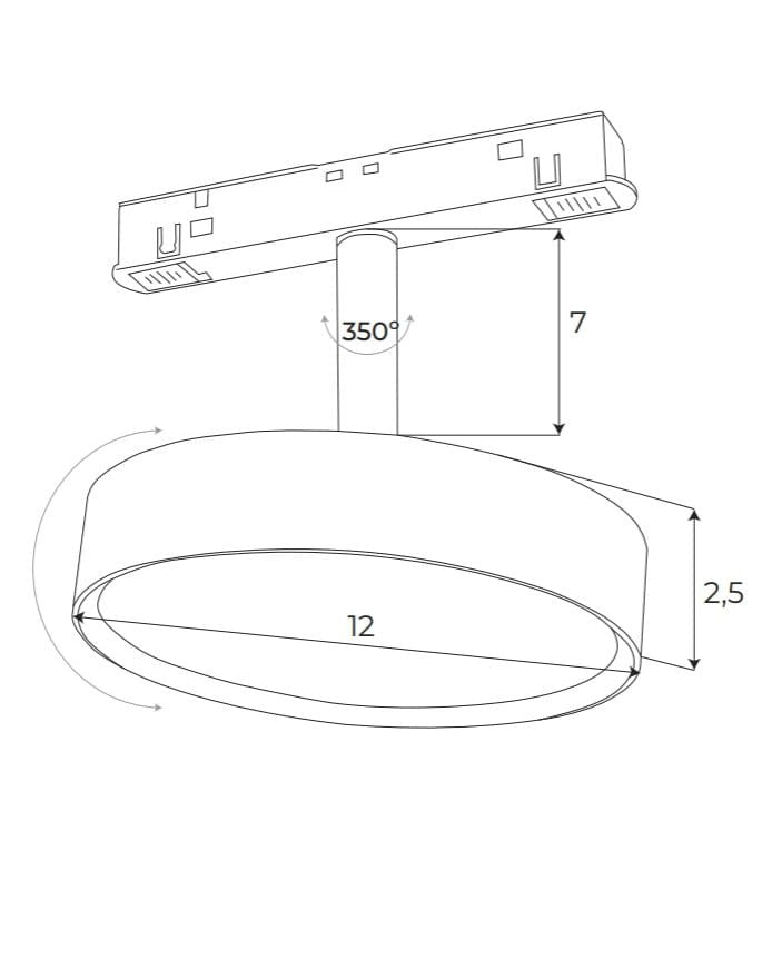Spot led magnetic 12W On/Off Maxlight M0014N
