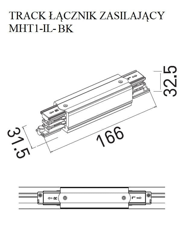 Conector electric intern negru Maxlight MHT1-I-BK