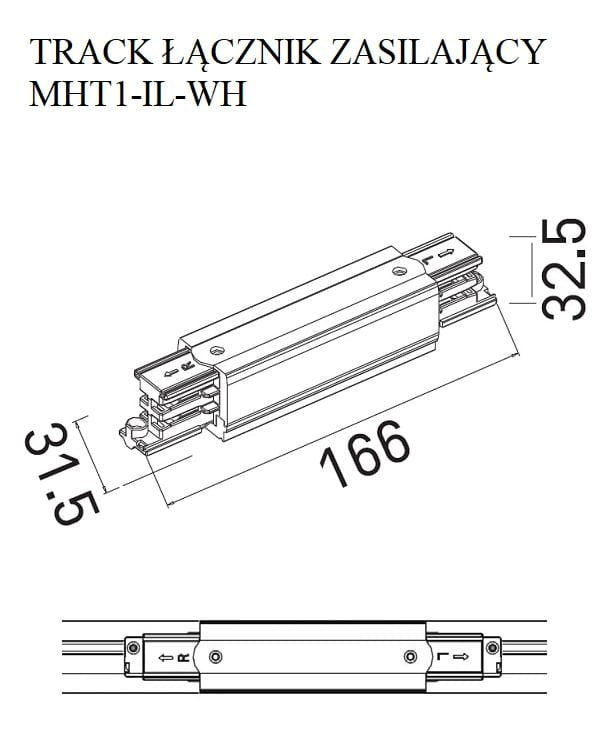 Conector electric intern alb Maxlight MHT1-I-WH