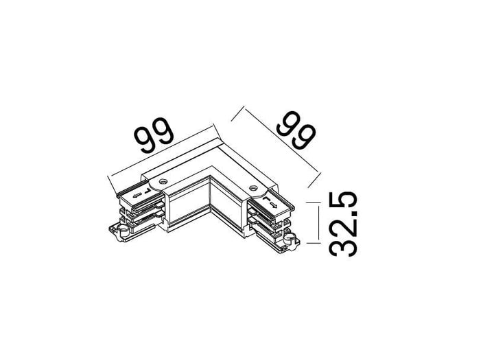 Conector alb L stanga Maxlight MHT1-L/L-WH