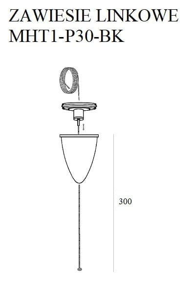 Cablu pentru suspendarea sinei 3m finisaj negru fara prindere Maxlight MHT1-P30-BK