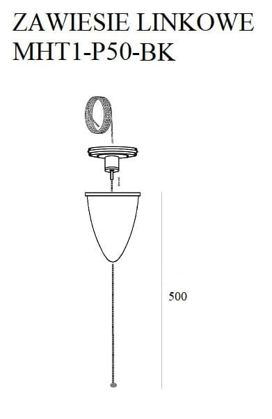 Cablu pentru suspendarea sinei 5m finisaj negru fara prindere Maxlight MHT1-P50-BK