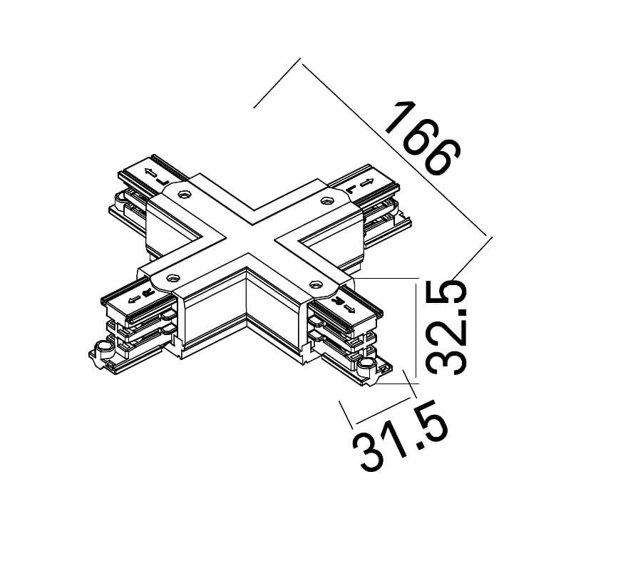 Conector in X alb 3F Maxlight MHT1-X-WH