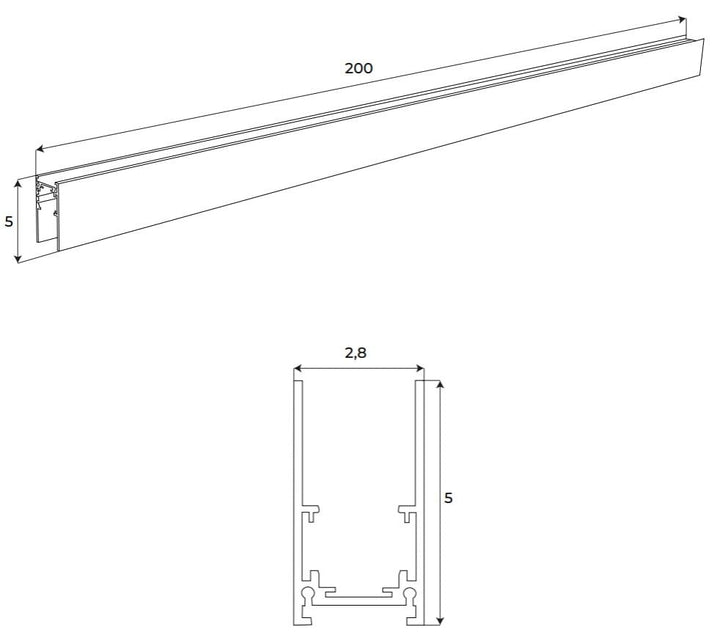 Sina magentica cu profil inalt 2m Maxlight MT0002
