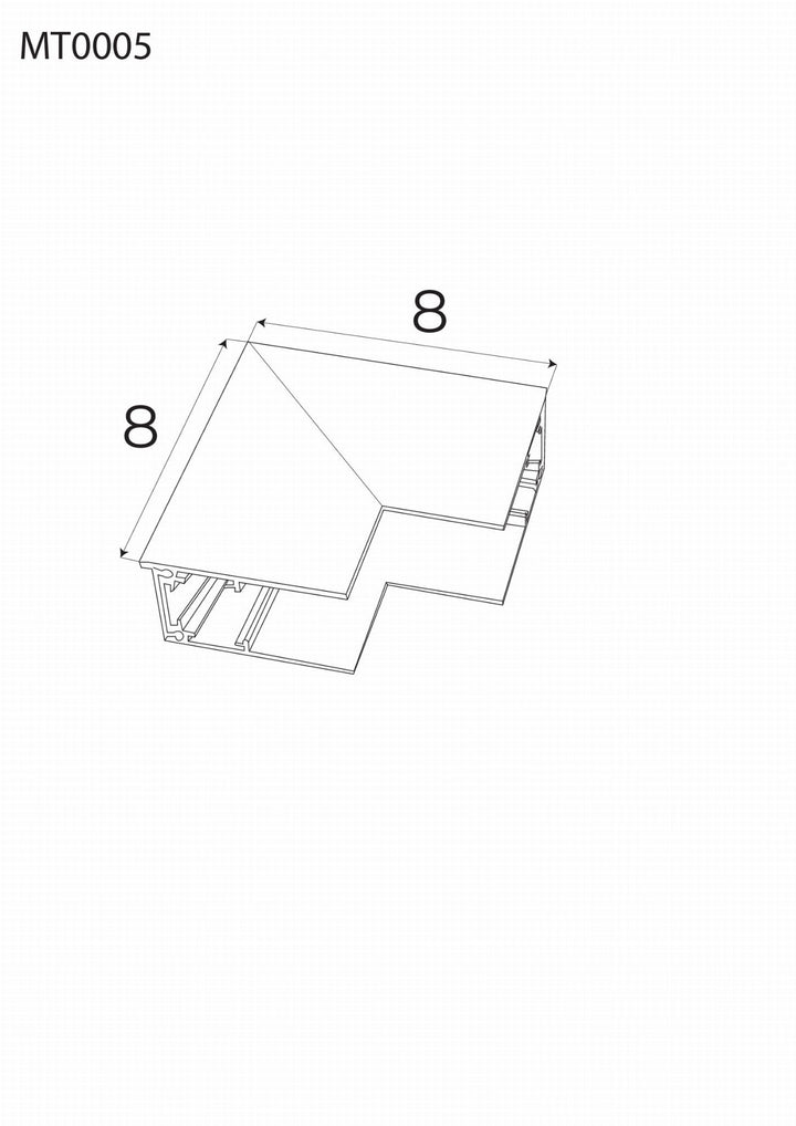 Conector perete tavan pentru sine cu profil inalt Maxlight MT0005