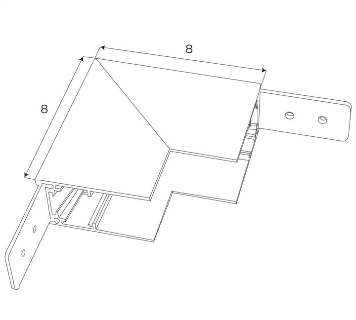 Conector sina cu profil inalt tavan-perete Maxlight MT0022