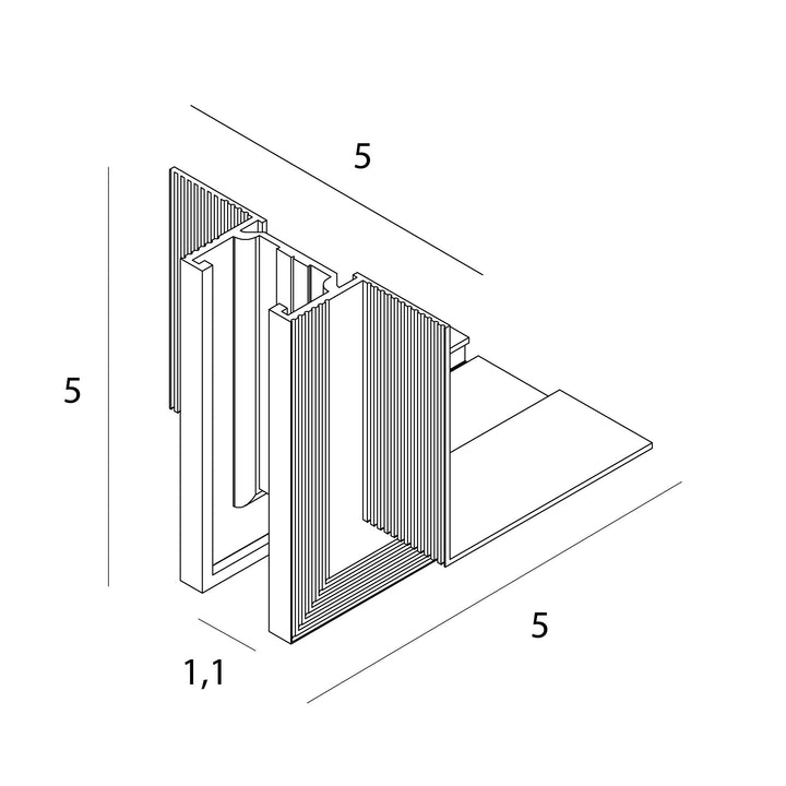 Conector de colt exterior pentru sina aplicata MAXLIGHT NT0005 Micro11