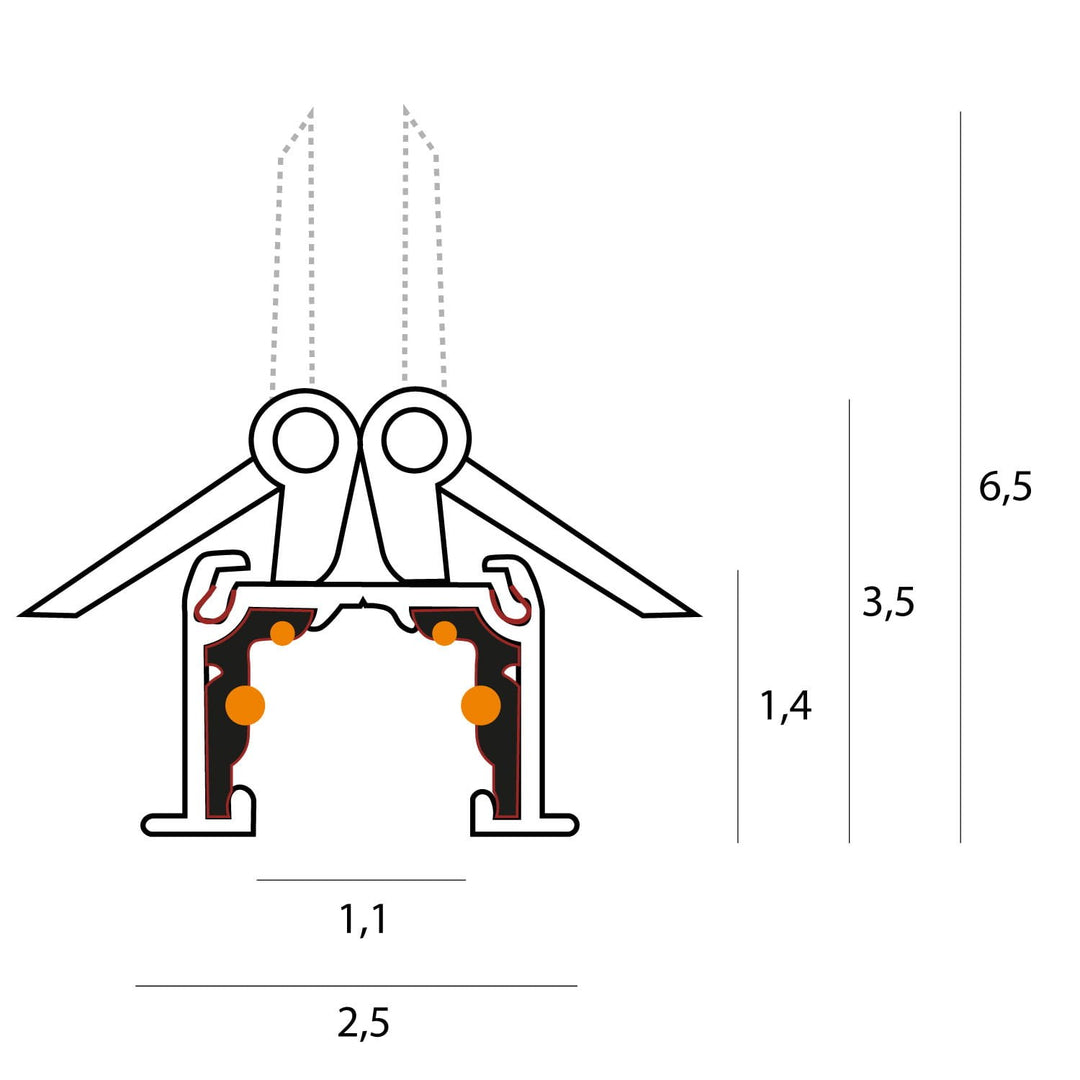 Sina incastrata 100 cm MAXLIGHT NT0011 Micro11