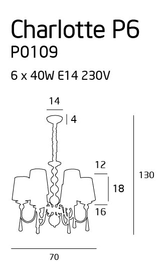 Candelabru Charlotte 70 Cm Maxlight P0109