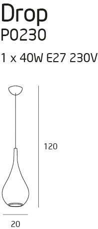 Pendul Drop cromat Maxlight P0230