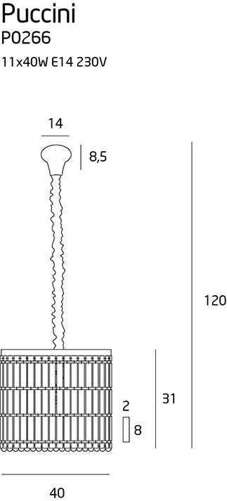 Candelabru Puccini 40cm Maxlight P0266