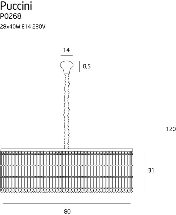 Candelabru Puccini 80cm Maxlight P0268