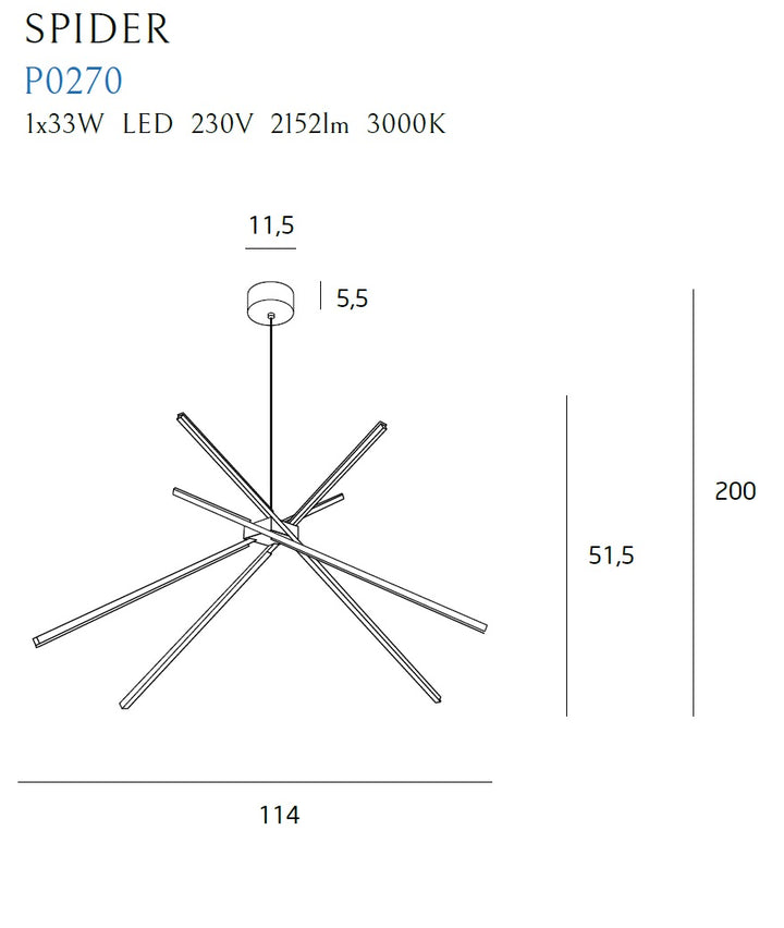 Lustra Spider alba Maxlight P0270