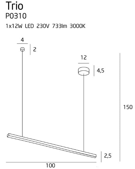 Lustra suspendata TRIO 1 Maxlight P0310