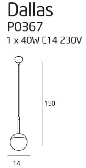 Pendul Dallas I negru Maxlight P0367