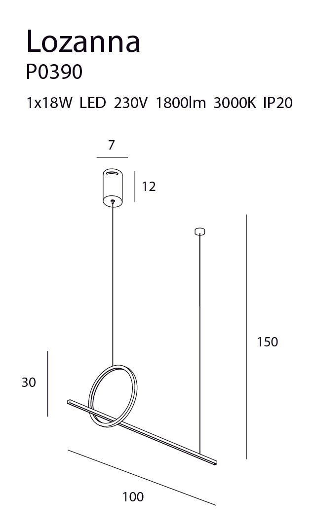 Lustra suspendata LOZANNA 18W aurie Maxlight P0390