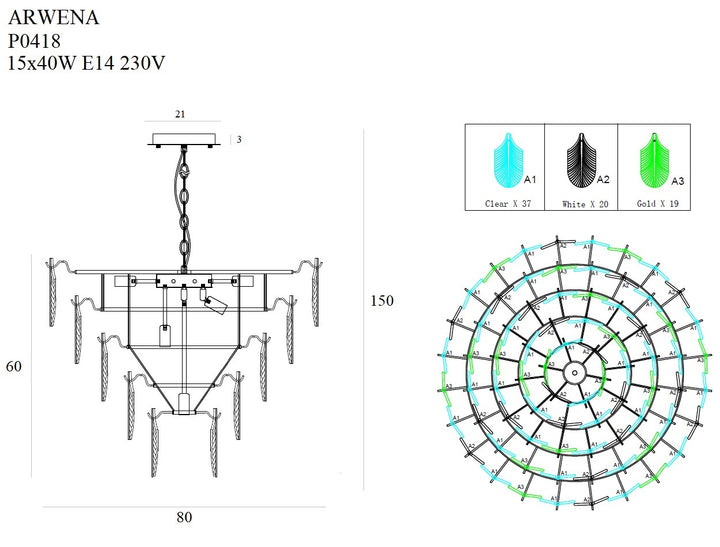 Candelabru Arwena 80 Cm Maxlight P0418