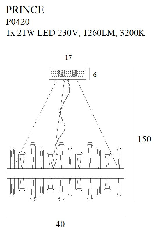 Candelabru Prince diametru 40 Cm Maxlight P0420