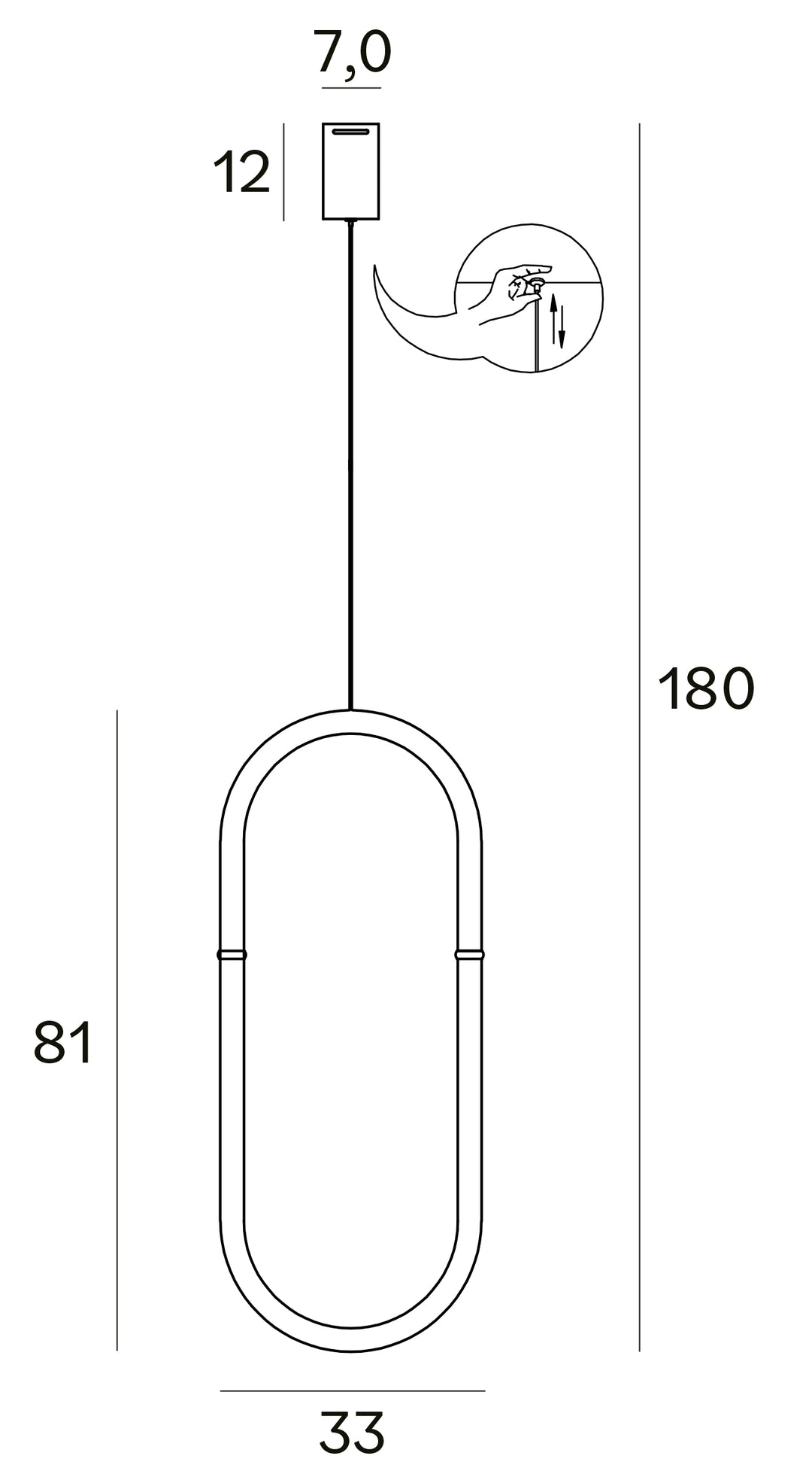 Pendul OLIVIA I auriu dimabil Maxlight P0429D