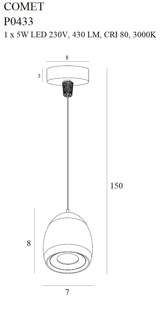 Pendul Comet Round Maxlight P0433