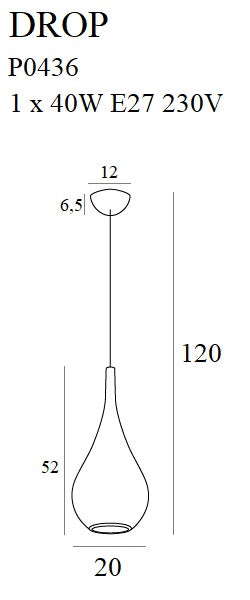 Pendul Drop auriu Matowy Maxlight P0436