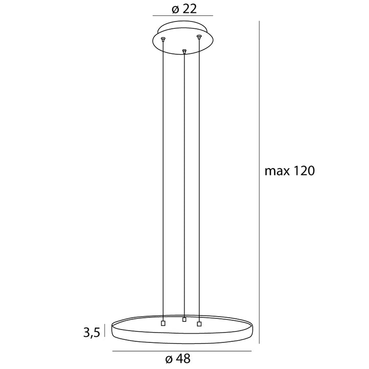 Lustra led negru cu auriu Vik P0556 by Maxlight