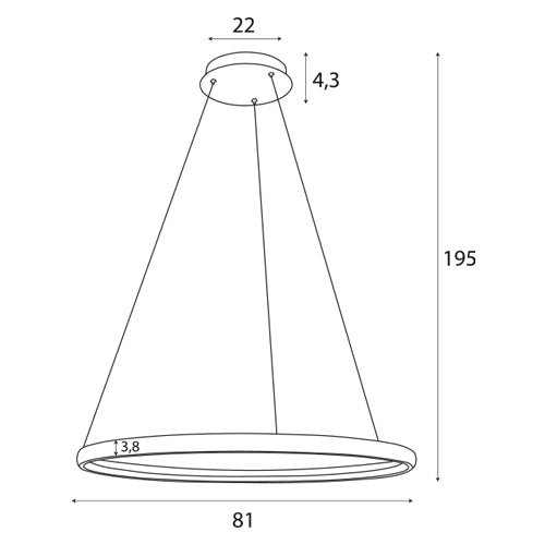 Lustra led in forma de cerc Qled P0557 by Maxlight