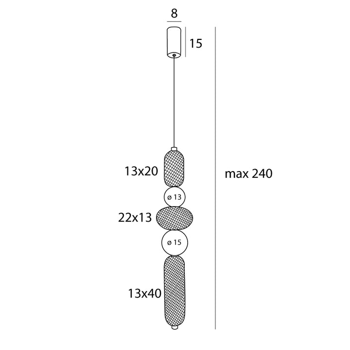 Pendul metal si sticla Bora by Maxlight