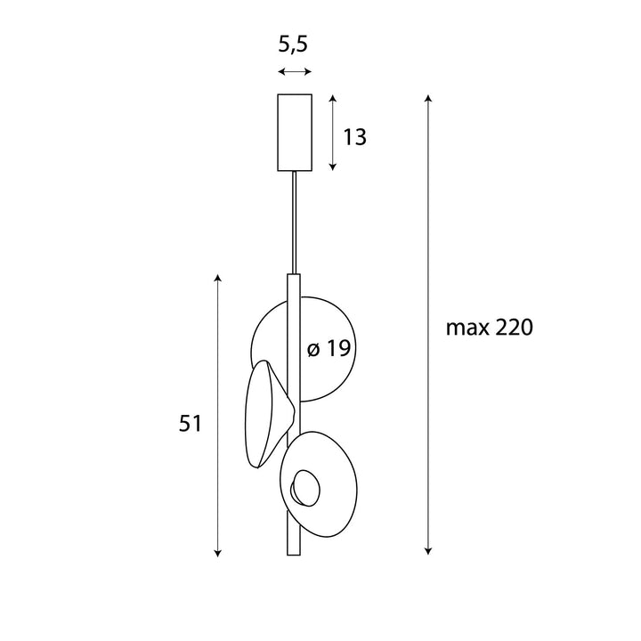 Pendul Puro negru cu gri Maxlight P0562