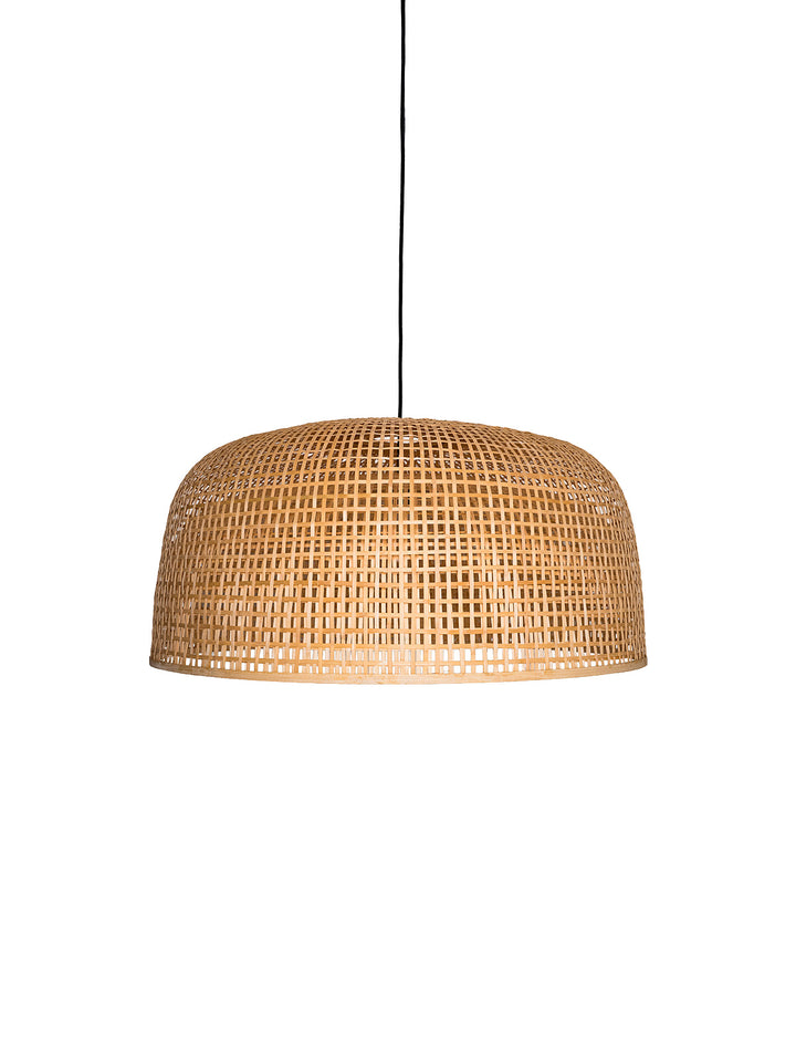 Lustra cu abajur din bambus Doppio Grid by Ay illuminate