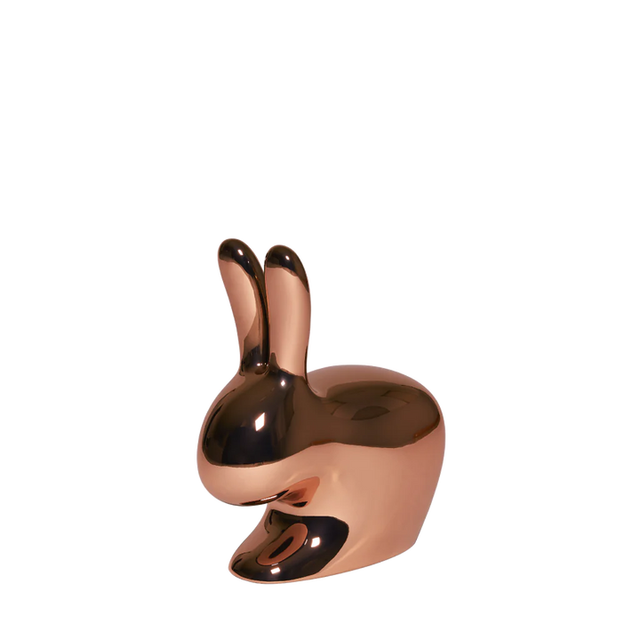 Scaun pentru copii in forma de iepure cu finisaj metalic Rabbit by Qeeboo