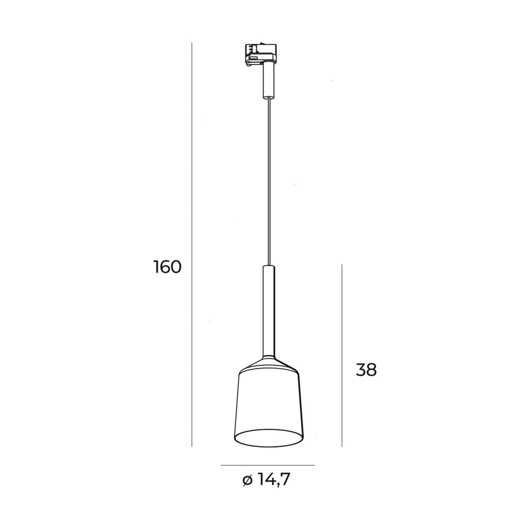 Pendul negru pentru sina 3F Maxlight S0018 Tulipe