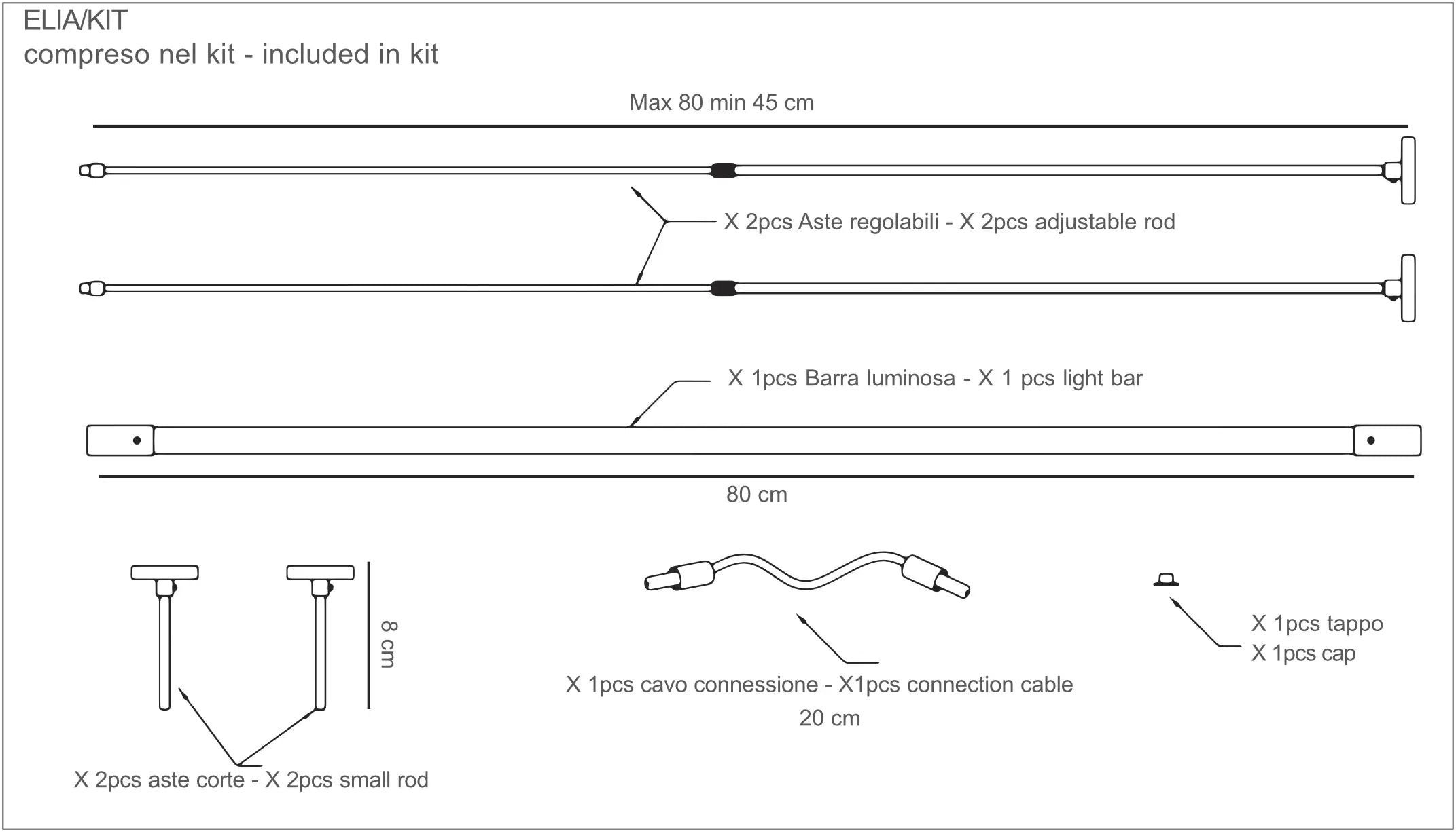 Sistem de led liniar cu prindere pe perete sau atarnat de tavan Elia Kit by Sikrea