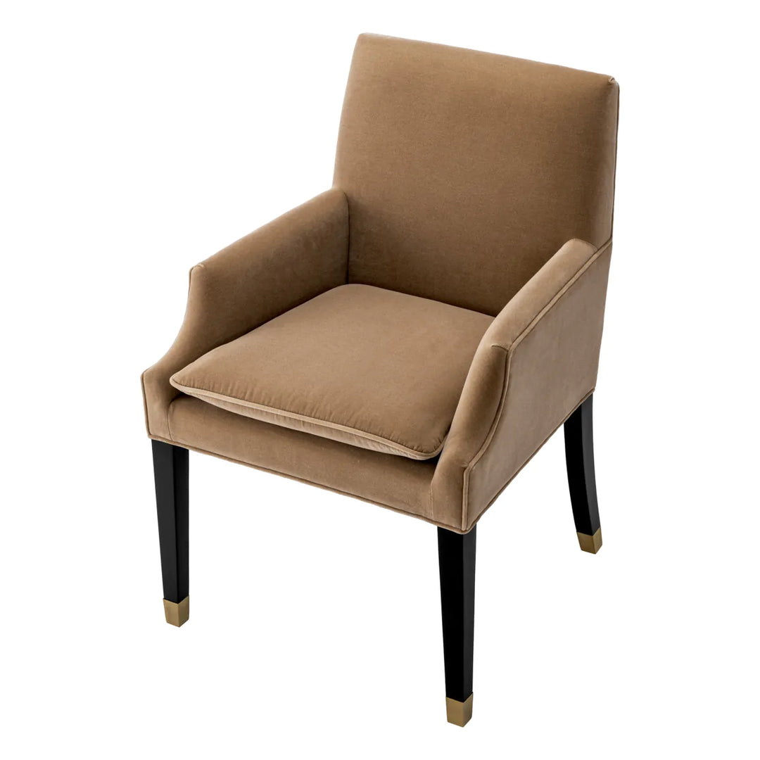Scaun de dining Clayton cu tapițerie Morris Merino Camel by Eichholtz