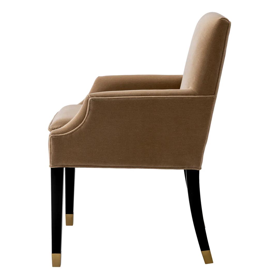Scaun de dining Clayton cu tapițerie Morris Merino Camel by Eichholtz