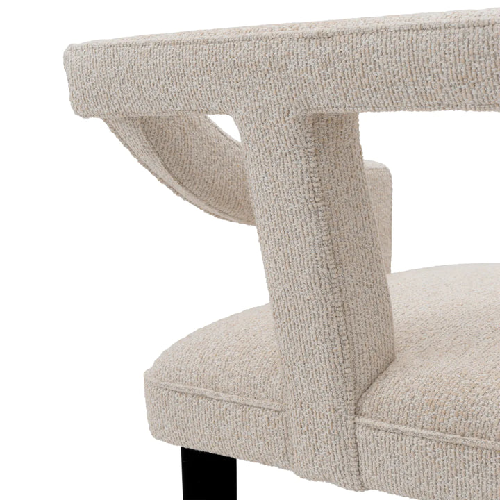 Scaun de bar Roumier din Palmer Beige și picioare negre by Eichholtz