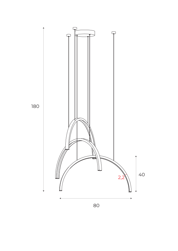 Lustra suspendata TRIO ARC auriu periat Maxlight P0509