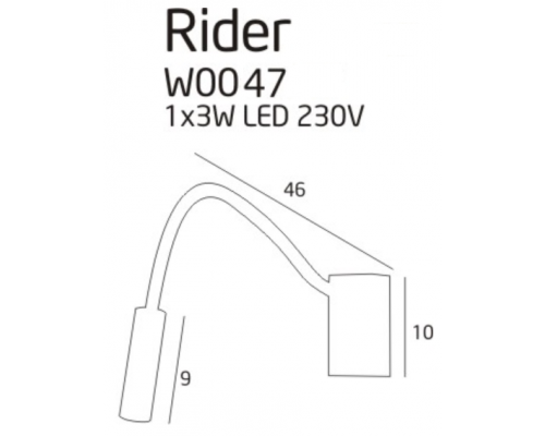 Aplica de perete Rider alba Maxlight W0047