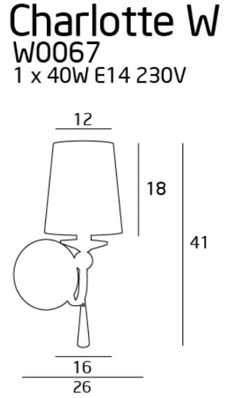 Aplica de perete cu design clasic Charlotte Maxlight W0067