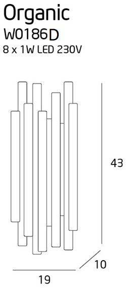 Aplica de perete crom Organic Maxlight W0186d