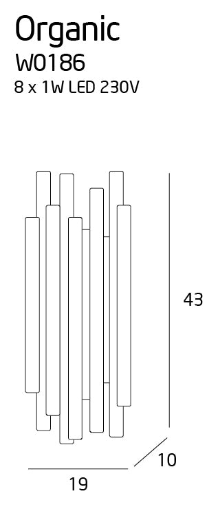 Aplica de perete crom Organic Maxlight W0186