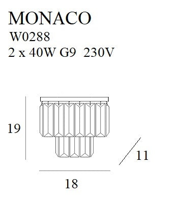 Aplica de perete din sticla Monaco Maxlight W0288