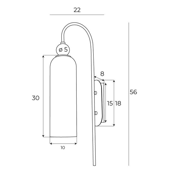 Aplica de perete din sticla fumurie Campanila Maxlight W0333