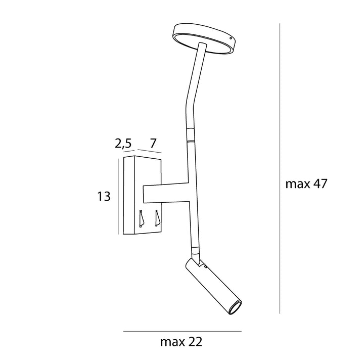 Aplica de perete cu lumina pentru citit Ibiza Maxlight W0349