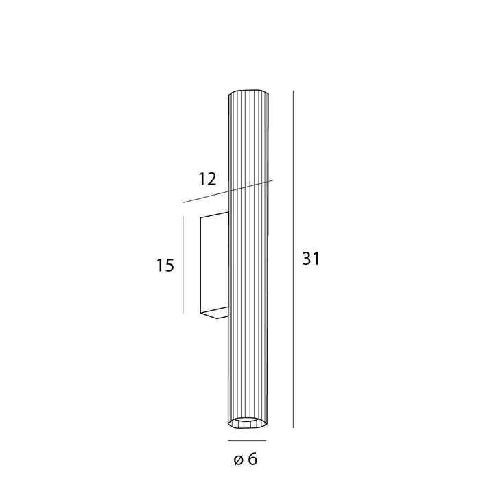 Aplica de perete Fayette 31cm 6w Ip44 3000k aurie Maxlight W0364