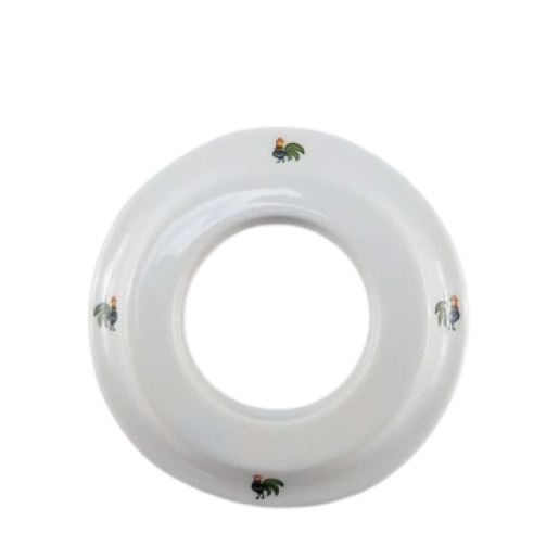 Rama ceramica incastrata simpla alba cu cocosi traditionali Lowicz 4