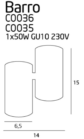 Spot cu baza Barro I alb Maxlight C0036