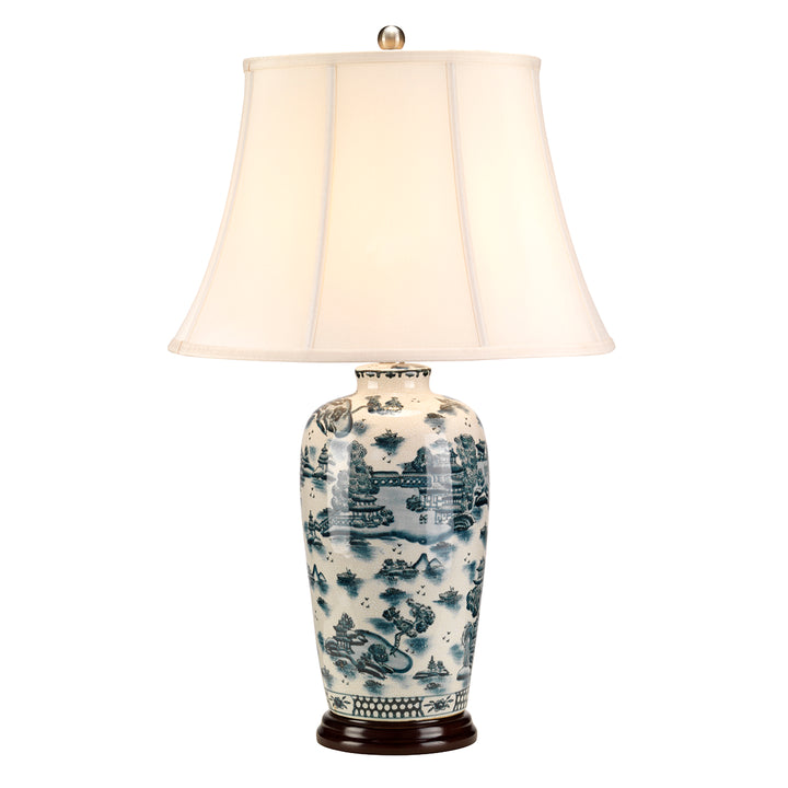 Lampa de masa Blue Traditional 1 lt albastru si alb